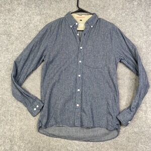 Apolis Indigo Flannel Button Down Shirt Shacket Premium Mens Size Small